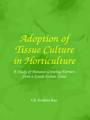 cover image of Adoption of Tissue Culture in Horticulture